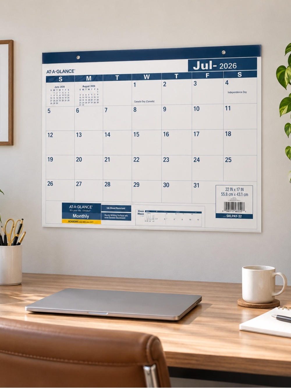 AT-A-GLANCE 2026 Monthly Desk Pad Calendar 22 x 17 New
